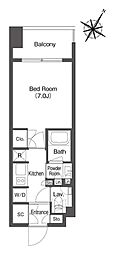 MYRIARESIDENCE日本橋人形町 1Kの間取図画像