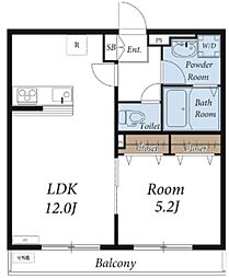 リブリ・Lenient1 1LDKの間取図画像