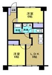 リアライズ羽村 4階2LDKの間取り