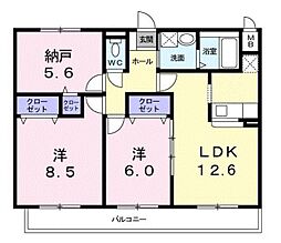 ルミエール下鴨 2SLDKの間取図画像