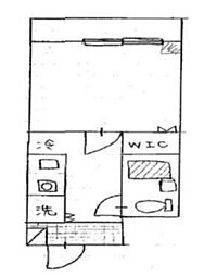 京成松戸線 元山駅 徒歩5分の賃貸マンション 3階1Kの間取り