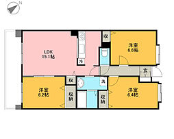 東京メトロ東西線 妙典駅 徒歩10分の賃貸マンション 9階3LDKの間取り