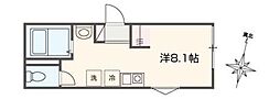 MELLAS南鳩ヶ谷 ワンルームの間取図画像