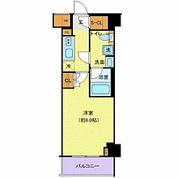 東武伊勢崎線 谷塚駅 徒歩10分の賃貸マンション 5階1Kの間取り