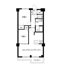 マンション雅叙苑5号館 2LDKの間取図画像