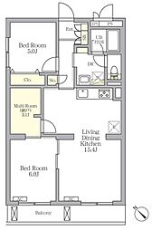 メゾンカルム中落合Ｎｏｒｔｈ 205 2階2SLDKの間取り