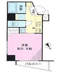 ビラフォレスト武蔵新田 2階1Kの間取り