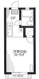 シャトル東蒲田 2階ワンルームの間取り