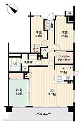 エスティメゾン豊洲レジデンス 7階3LDKの間取り