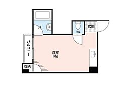 コーポイン長居A棟 ワンルームの間取図画像