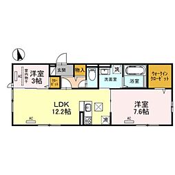 D-ROOM墨江 2LDKの間取図画像