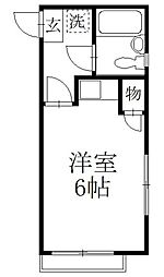 ニューベアーハイツ ワンルームの間取図画像