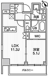 グランドコンシェルジュ浅草橋 12階1LDKの間取り