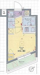 京王井の頭線 高井戸駅 徒歩11分の賃貸マンション 2階ワンルームの間取り