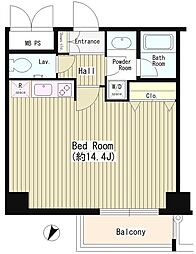 Ｗａｔ’ｓ白金 607 6階1Kの間取り