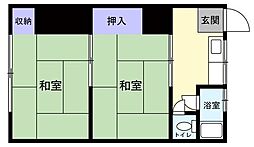 渋谷荘 1階2DKの間取り