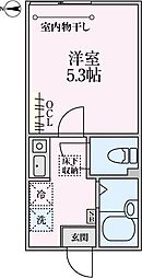 西武新宿線 上石神井駅 徒歩5分の賃貸アパート 1階1Kの間取り
