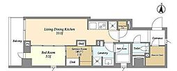ラティエラ四谷 1SLDKの間取図画像