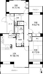 T`sgarden西寺尾E 3LDKの間取図画像