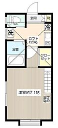 ルミノッソ2 1Kの間取図画像