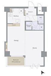 インペリアル六本木1号館 1LDKの間取図画像