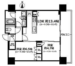 ザ・ヨコハマフロントタワー 2LDKの間取図画像