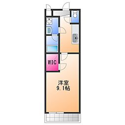 モンサント旭町 1Kの間取図画像