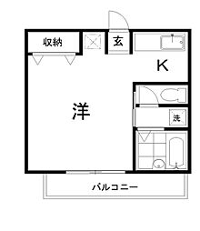 リドーヴェール ワンルームの間取図画像