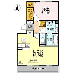 ソレイユ・デュ・マタン 1LDKの間取図画像