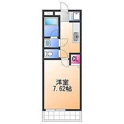 ファインコート1番館 1Kの間取図画像