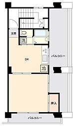 大洋北町マンション 1DKの間取図画像