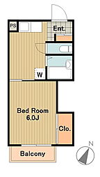 京王相模原線 京王堀之内駅 徒歩12分の賃貸マンション 3階1Kの間取り
