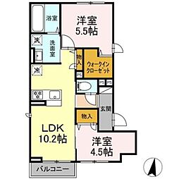 ノーバヤカナヤ 別邸 2LDKの間取図画像