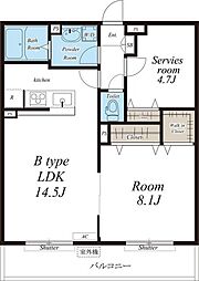 リブリ・カトル アルブル 3階1SLDKの間取り