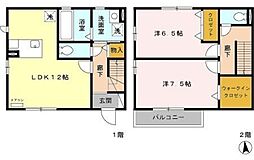 ローズコート光が丘東 3号棟 1階2LDKの間取り