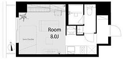 京急本線 大森海岸駅 徒歩6分の賃貸マンション 4階ワンルームの間取り