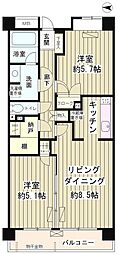 レジデンスシャルマン林試の森 2LDKの間取図画像