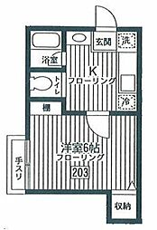 リーオ 1Kの間取図画像