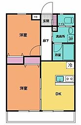 アステリア 2DKの間取図画像