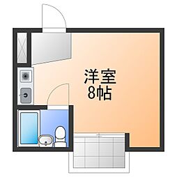 ヴェルナール ワンルームの間取図画像