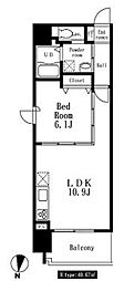 アルクス森下 1LDKの間取図画像