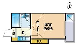 マディスンパレス 1Kの間取図画像