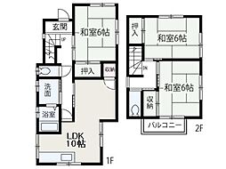 エム戸建 2階3LDKの間取り