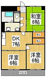 サングリーンハイツ 1階3DKの間取り