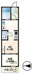 Grand Foret 3階1DKの間取り