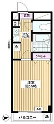 パークサイド常盤台 1Kの間取図画像
