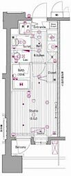 グランド・ガーラ横濱元町 1Kの間取図画像