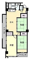 大宮プレジデントマンション 7階3LDKの間取り