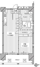 カスタリア麻布十番七面坂 1LDKの間取図画像