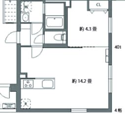 セレヌコート新江古田 1LDKの間取図画像